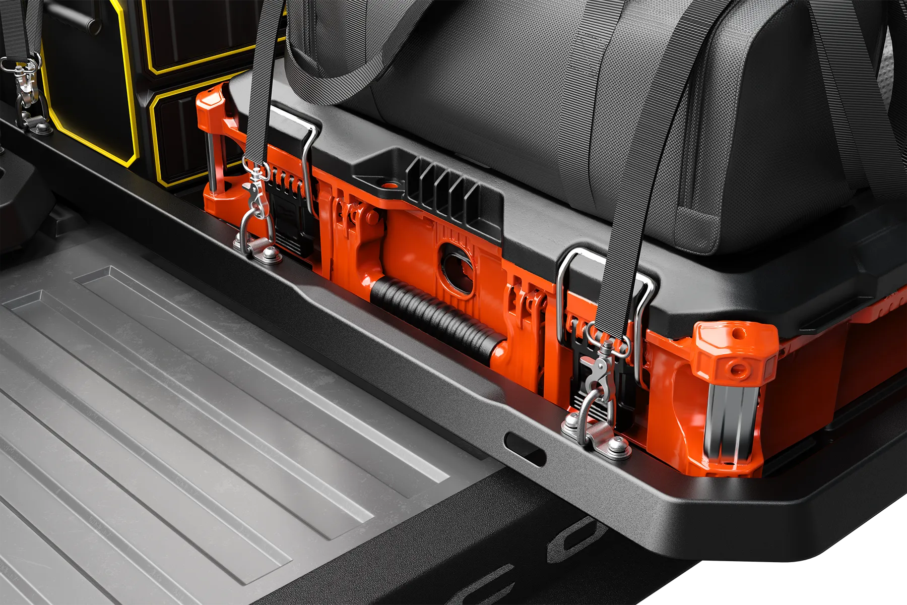 TRUMGETA Bed Storage Solution for 2024-2026 Toyota Tacoma, Slide Out Cargo Tray with Keyless Security Lockbox