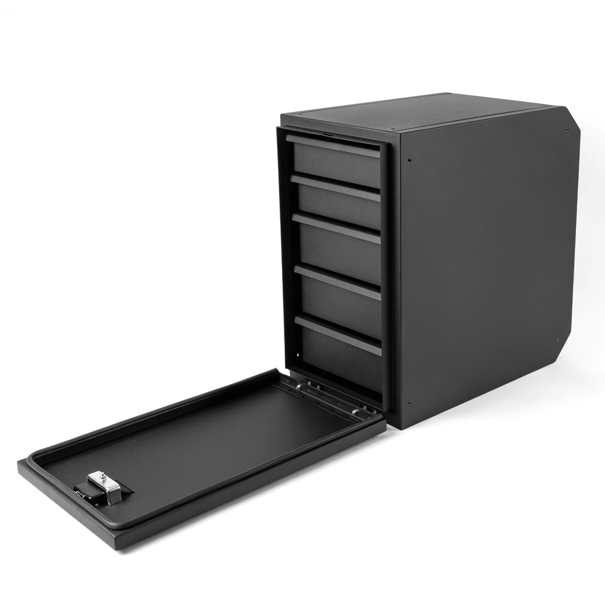 Lockable Truck Bed Tool Box Fit for Toyota Tacoma 2024 2025 Wheel Well Tool Box With Drawers-2