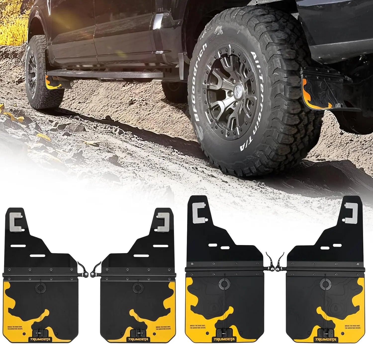 4PCS Upgraded Mud Flaps for Ford F-150 F150 Without Fender Flare 2021-2025-1