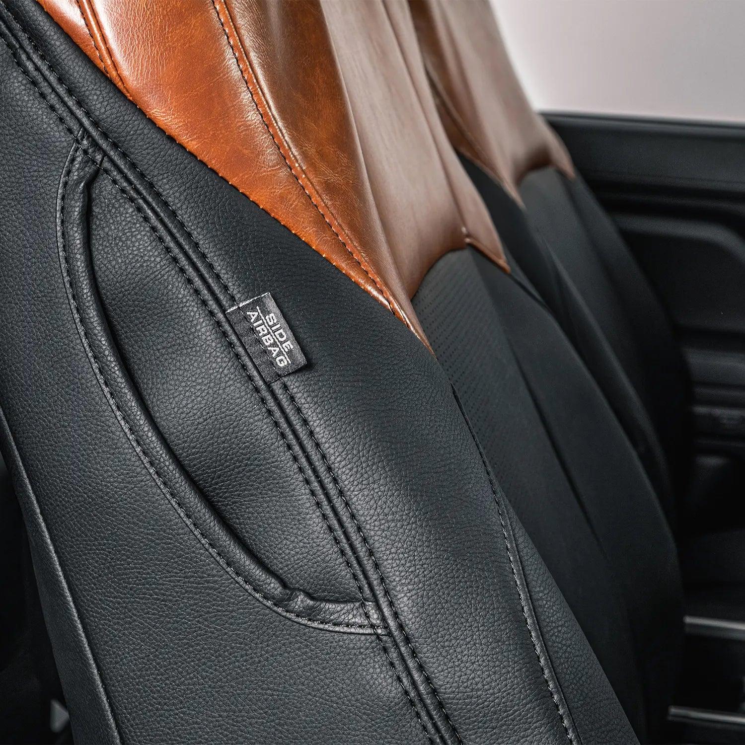 2024-2025 Tacoma Leather Seat Covers – Waterproof, Custom Fit for Double Cab – Protect Kids/Dogs - TRUMGETA