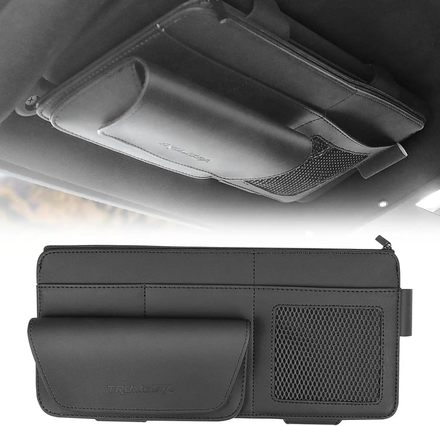 Leather Sun Visor Organizer for Trucks, SUVs & Cars-1