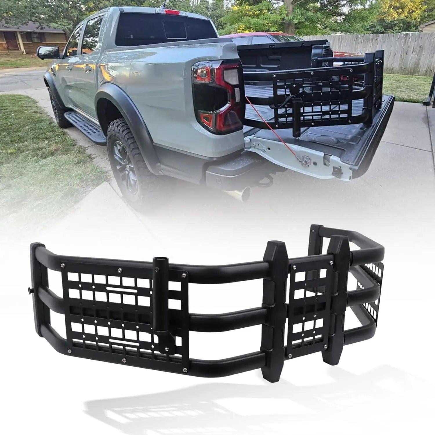 Truck Bed Extender for Ford Ranger 2011-2025 with Molle Panel and Flag Bracket-1