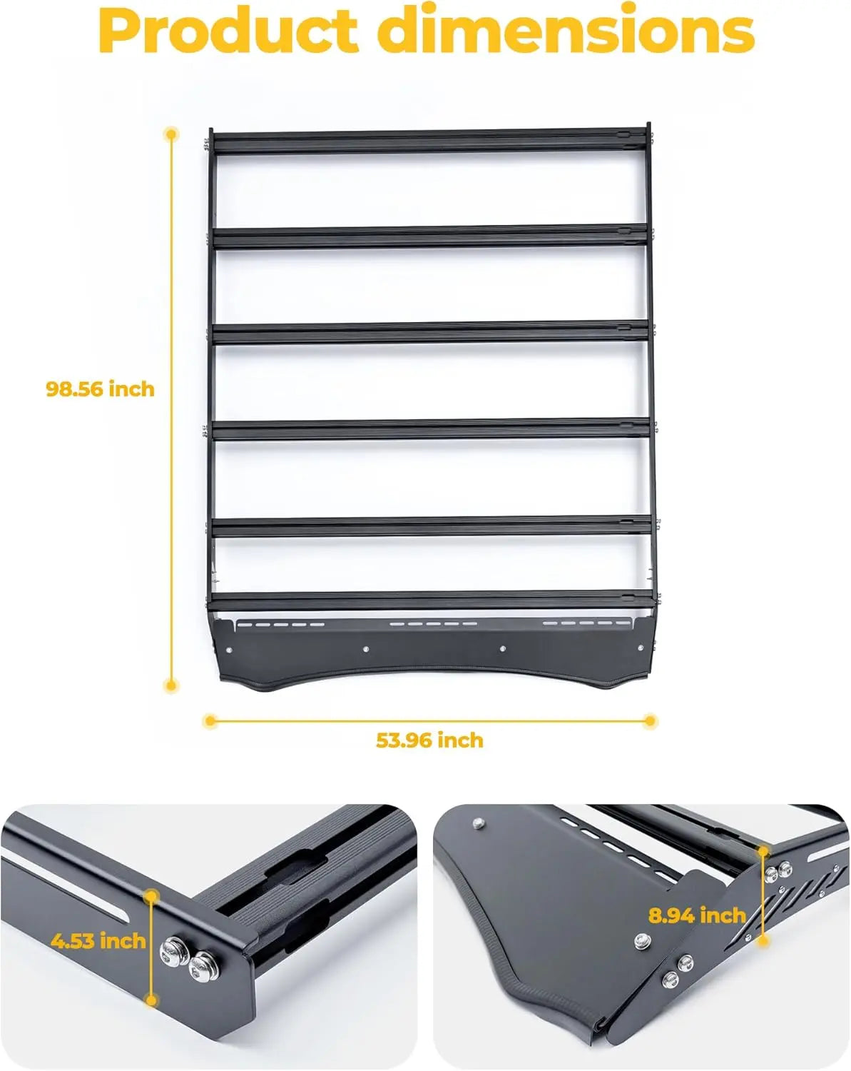 Trumgeta Heavy Duty Aluminum Roof Rack for 4th Gen Toyota Tacoma Double Cab 2024-2026 -2
