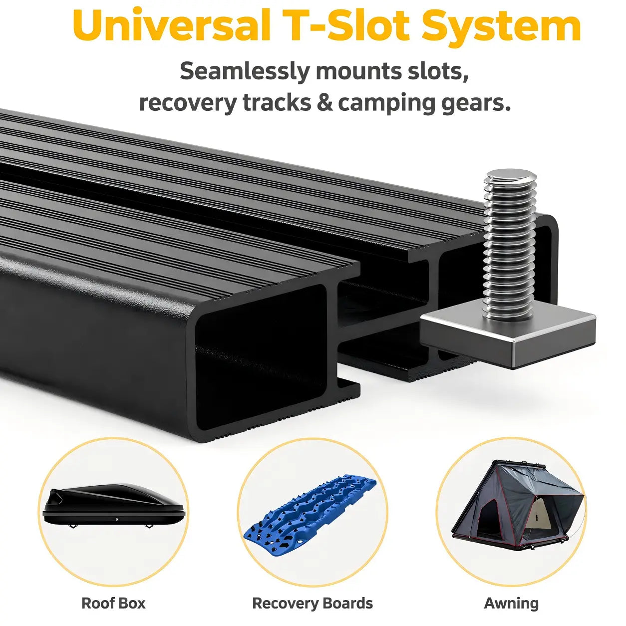 Trumgeta 56" x 82" Aluminum T-Slot Roof Rack Platform for Jeep Wrangler JL 2018–2026 -2