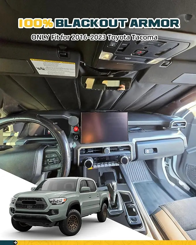 Windshield Sun Shade Fit for 3rd Gen Toyota Tacoma 2016-2023 Front Window Sunshade-2