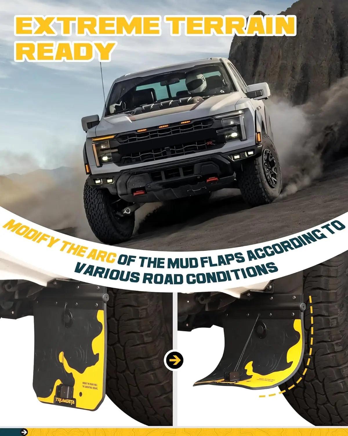 4PCS Upgraded Mud Flaps for Ford F-150 F150 Without Fender Flare 2021-2025-3