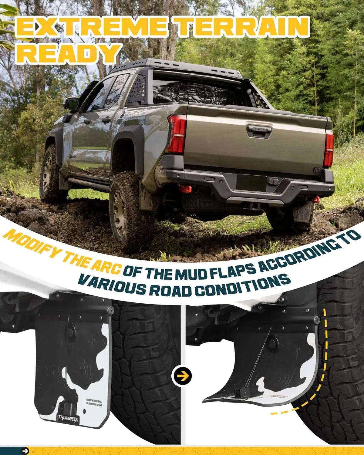 4PCS Silver Truck Mud Flaps for Toyota Tacoma 2024 2025-3