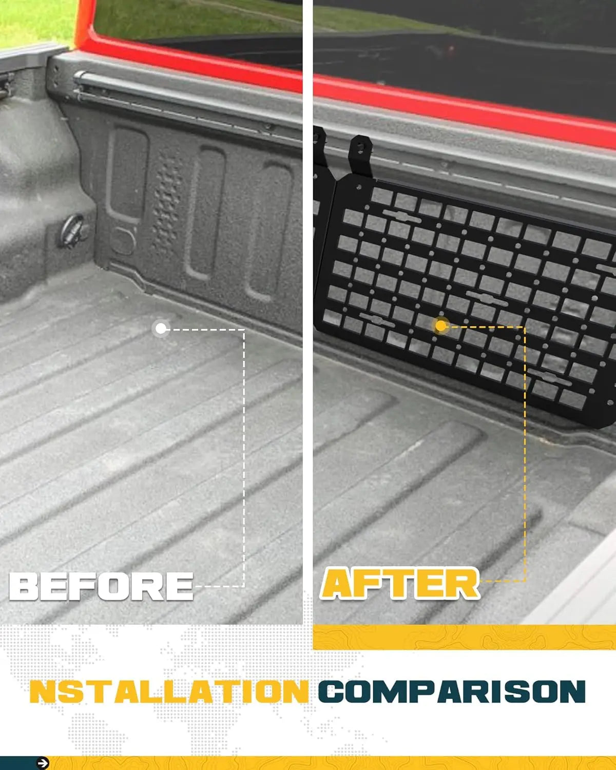 Front Bed MOLLE Panel for 5 Feet Jeep Gladiator 2019-2025 Truck Storage Organizer System-4
