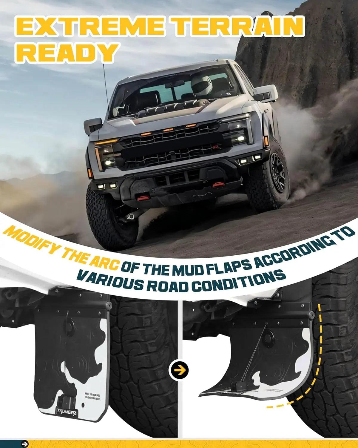 4PCS Silver Truck Mud Flaps for Ford F-150 F150 2021-2025-3