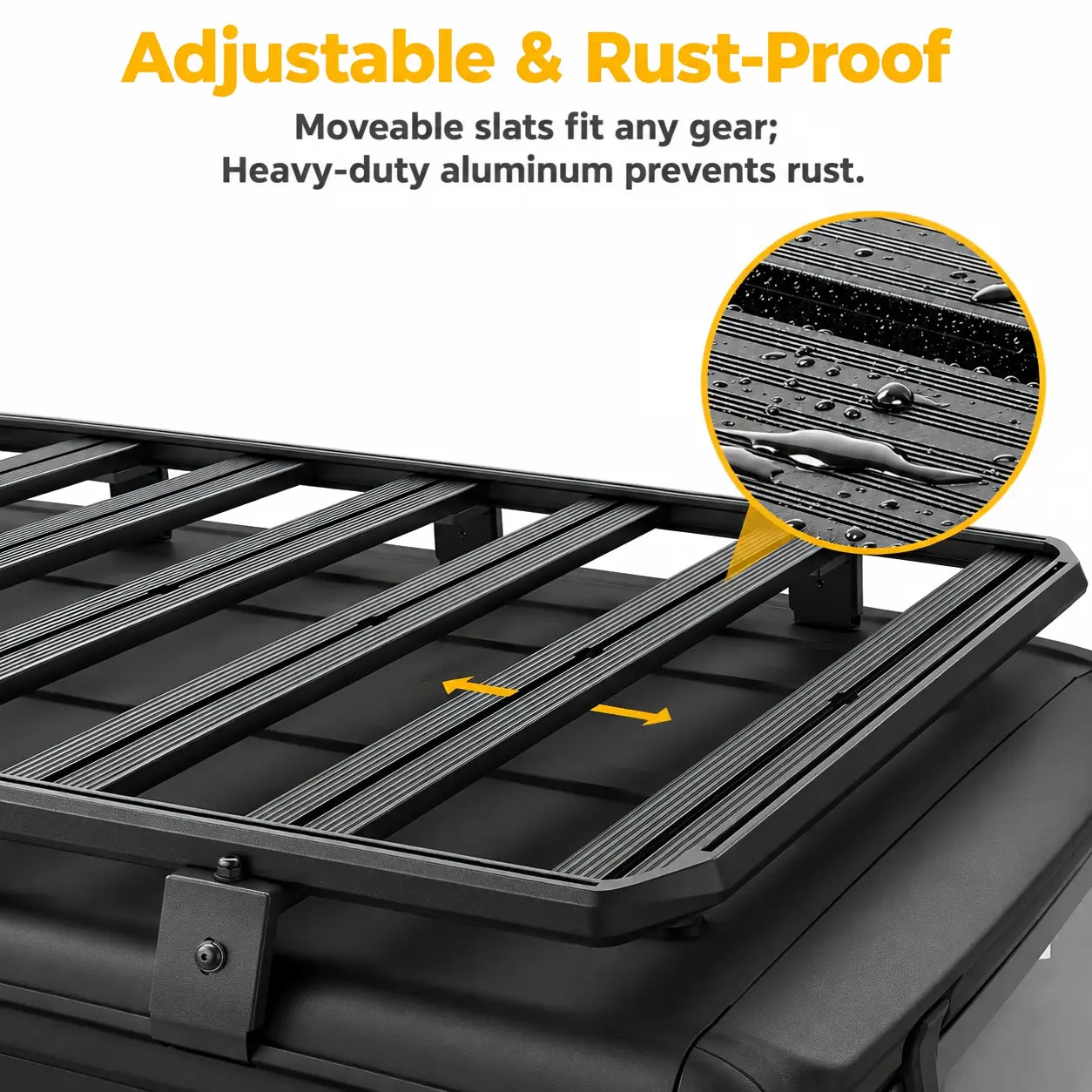Trumgeta 56" x 82" Aluminum T-Slot Roof Rack Platform for Jeep Wrangler JL 2018–2026