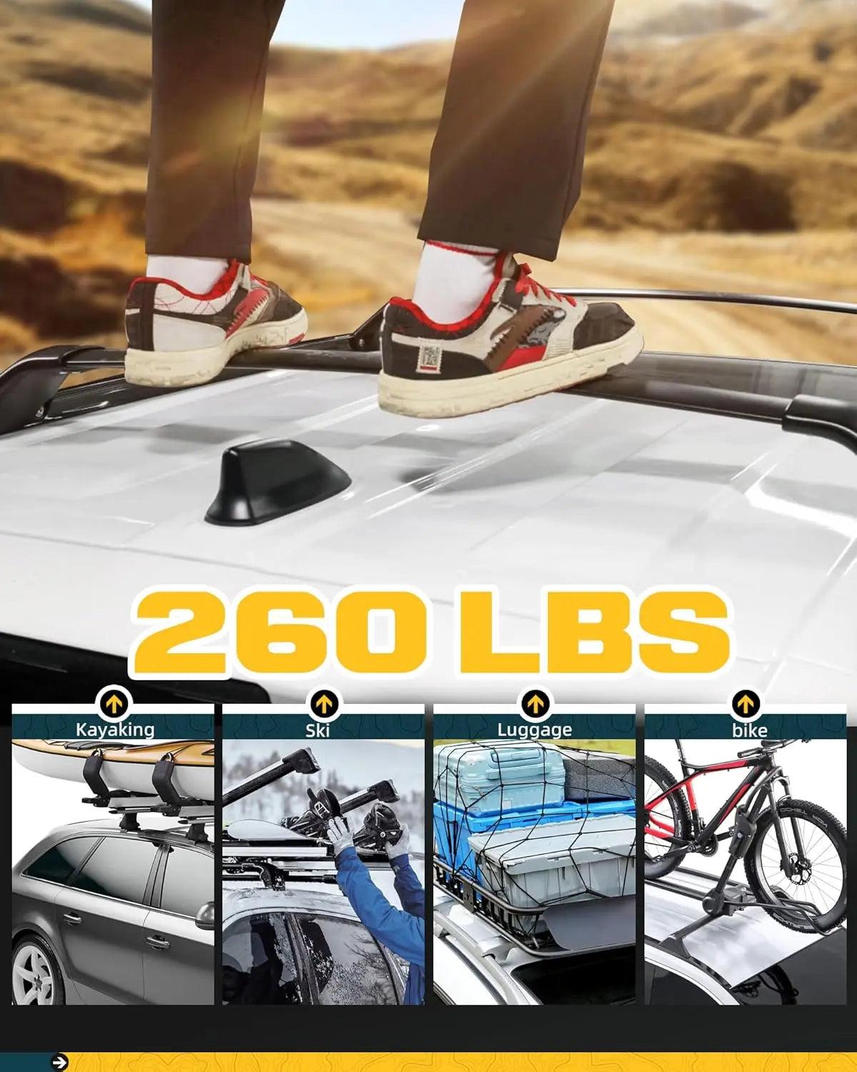 260 lbs Roof Rack Cross Bars Kit for 2024 2025 Toyota Tacoma Double Cab-4