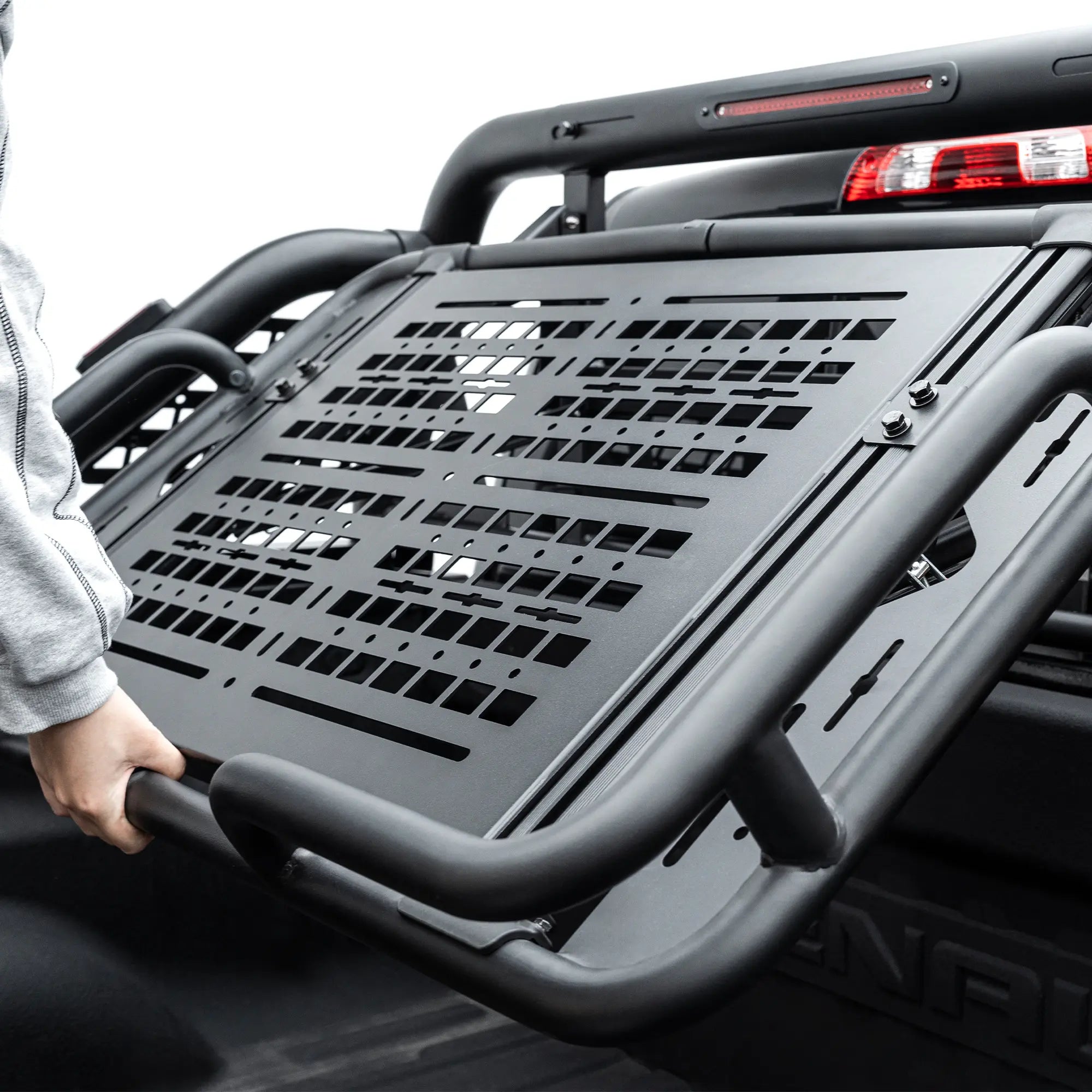Molle Chase Rack with Flip Cargo Deck for Overlanding and Work Use Fit for F150 Tacoma Silverado-5