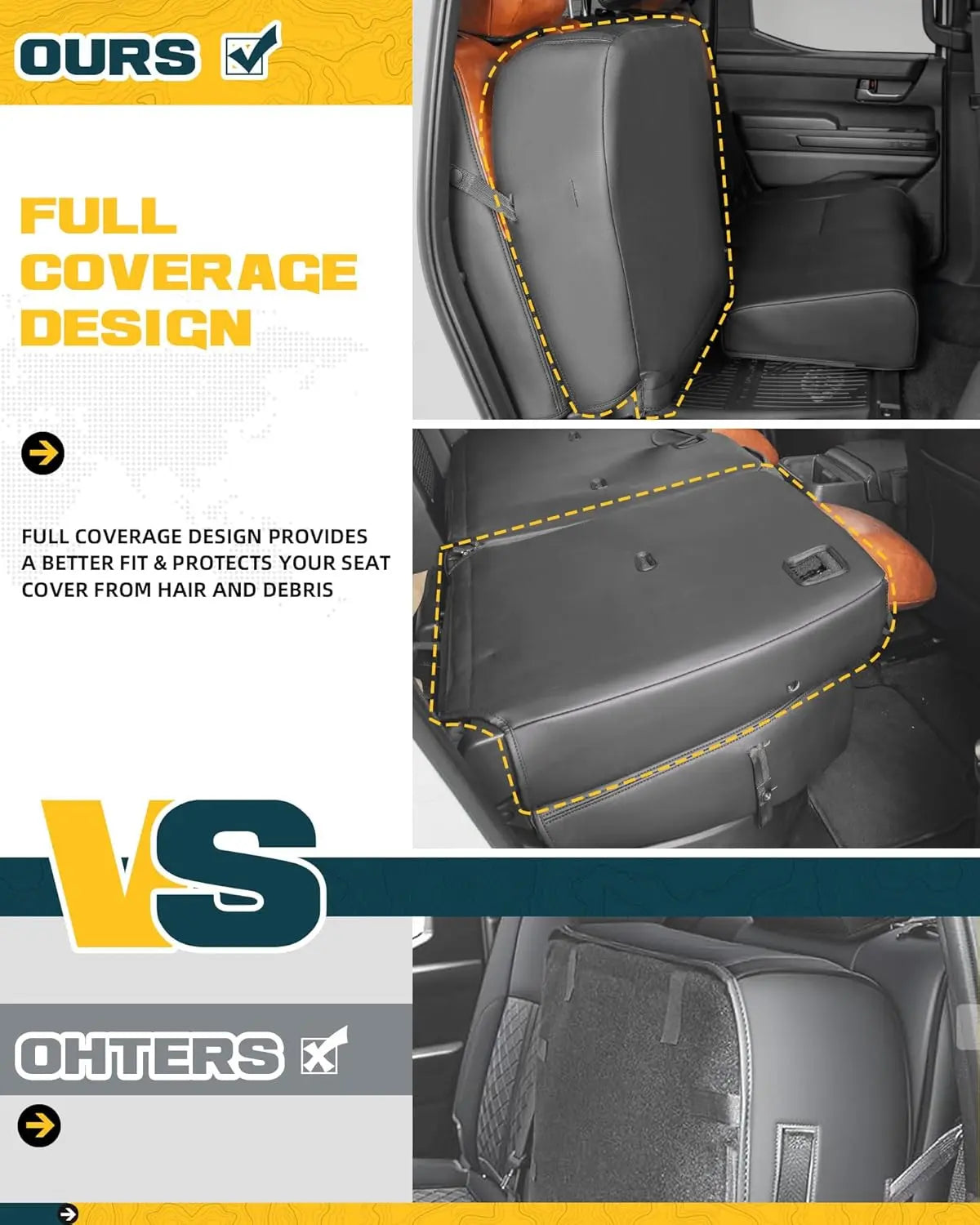 【Presale】Leather Seat Covers for Toyota Tacoma 2024 2025 Double Cab Crew Cab (5 Seats)-4