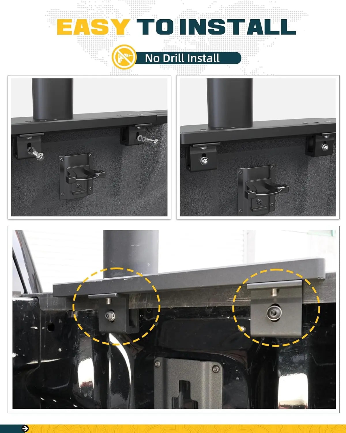 Universal Adjustable Truck Bed Rack for Full Size Trucks 600 LBS with Side Bars-4