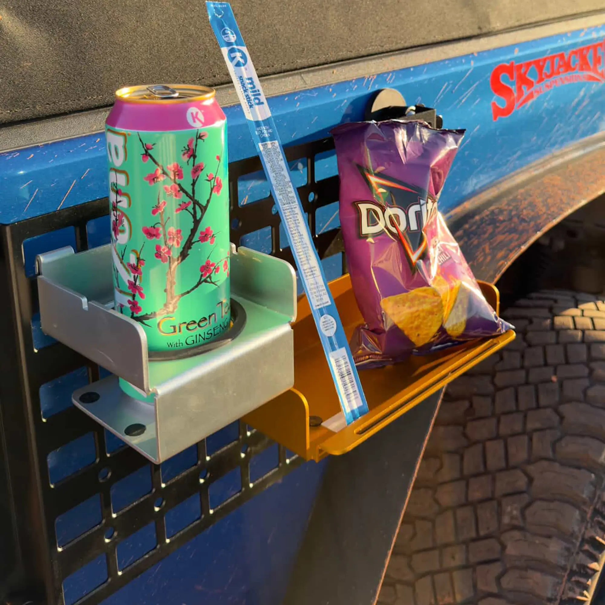 Magnetic Vehicle Side Tray System with MOLLE Panel for Pickup Camping, Outdoor Cooking and Jobsite Organization-12