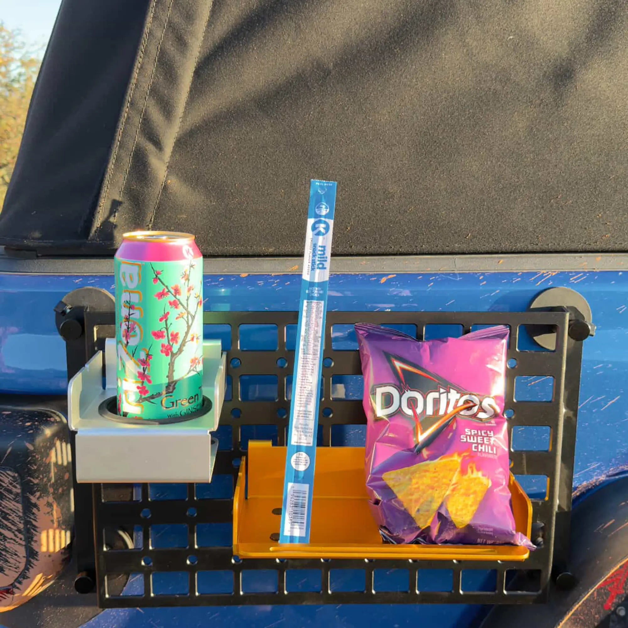 Magnetic Vehicle Side Tray System with MOLLE Panel for Pickup Camping, Outdoor Cooking and Jobsite Organization-13