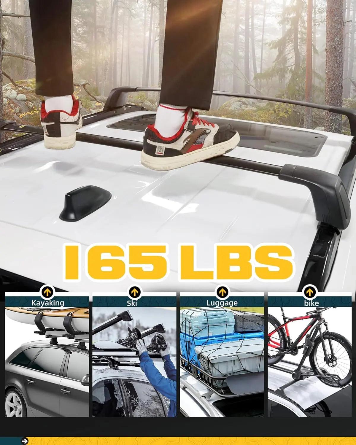 Lockable Roof Rack Cross Bars Kit for 2024 2025 Toyota Tacoma Double Cab-5