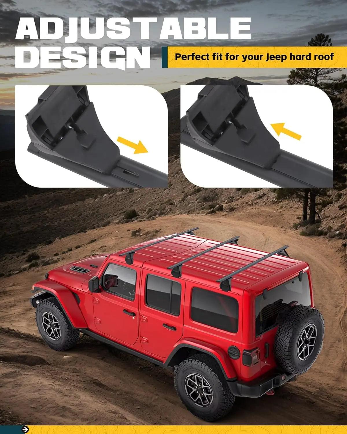 3X Cross Bars Set for Jeep Wrangler Gladiator-5