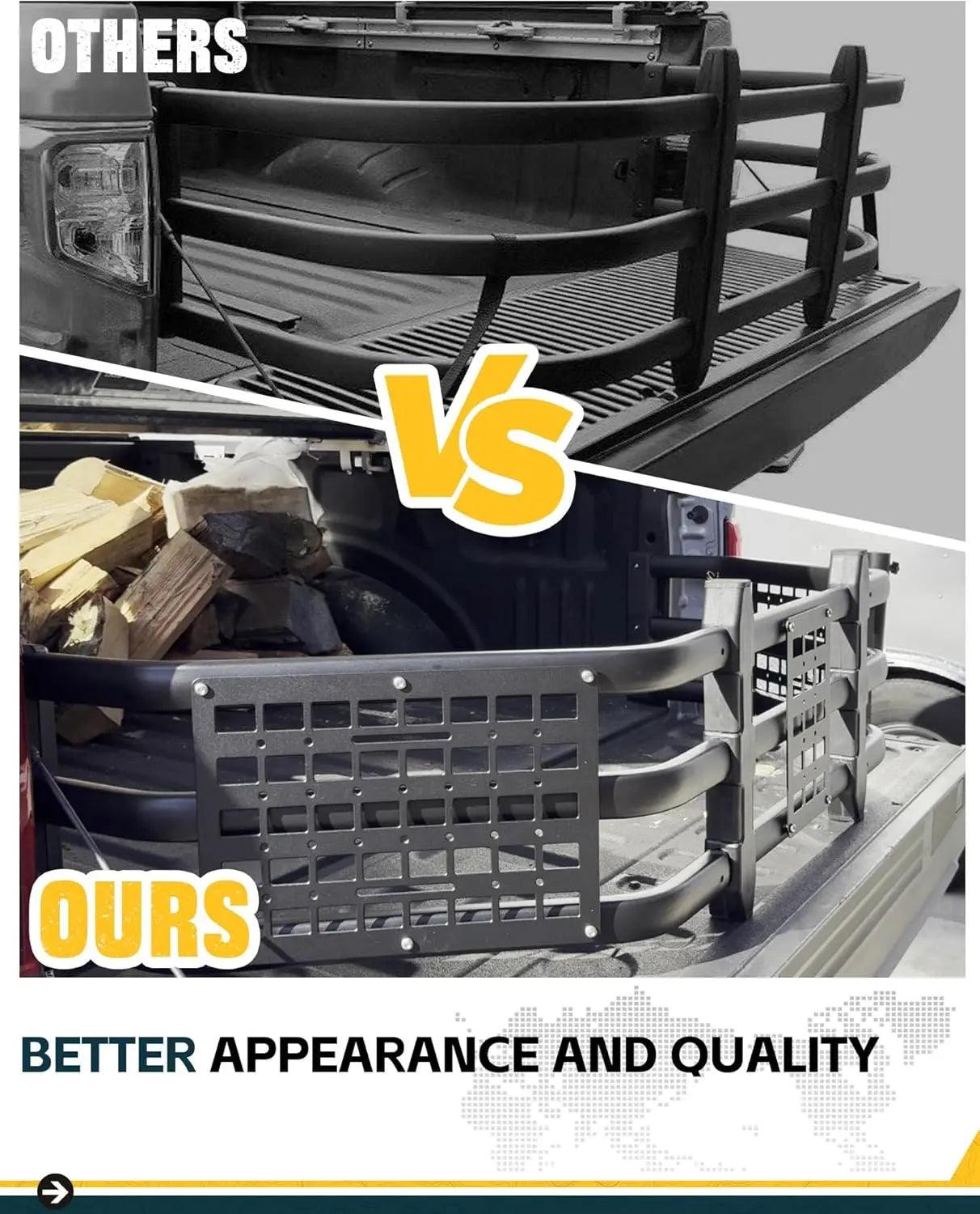Truck Bed Extender for Ford F150 2015-2025 with Molle Panel and Flag Pole Mount-5