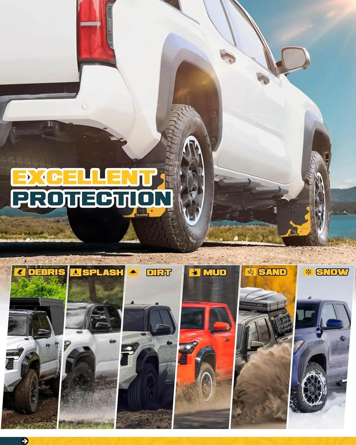 4PCS Adjustable Truck Mud Flaps for 2018-2025 Jeep Wrangler JL-5