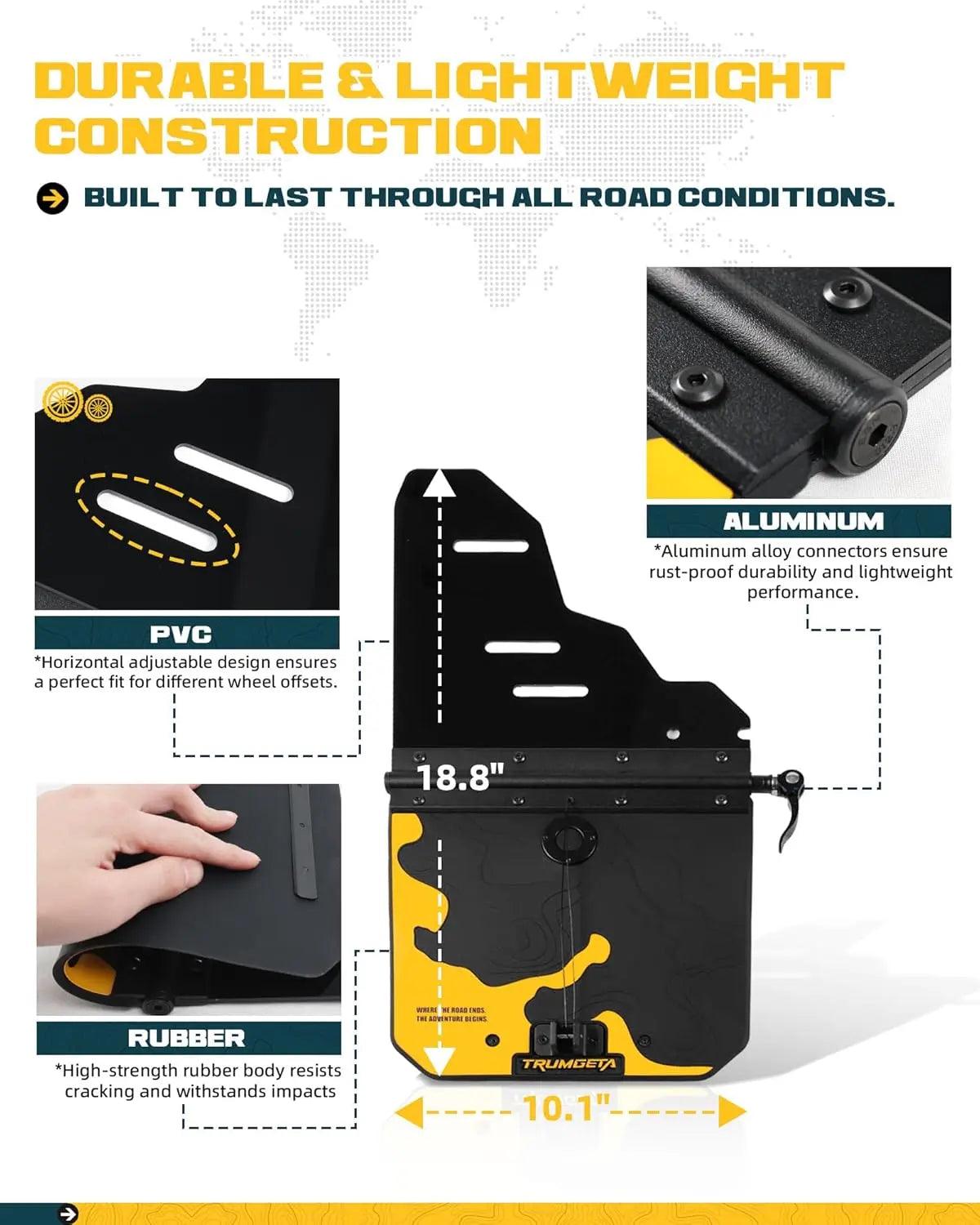 4PCS Upgraded Truck Mud Flaps for 2019-2025 Ram 1500 w/Fender Flares Model-5