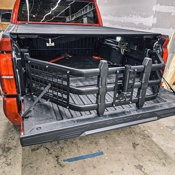 TRUMGETA Toyota Tacoma Bed Extender for 2005-2025 Models with Molle Panel - Extend Cargo Space for Camping, Bikes & Furniture
