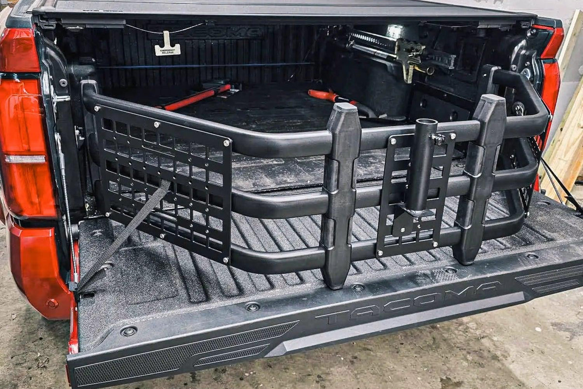 Toyota Tacoma Bed Extender for 2005-2025 Models with Molle Panel - Extend Cargo Space for Camping, Bikes & Furniture - TRUMGETA
