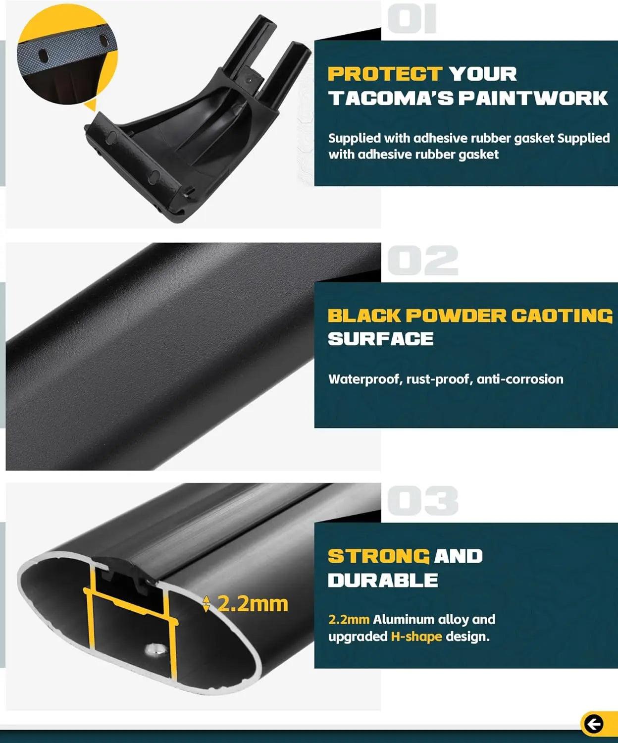 Roof Rack Cross Bars for Toyota Tacoma Double Cab/Crew Cab-5