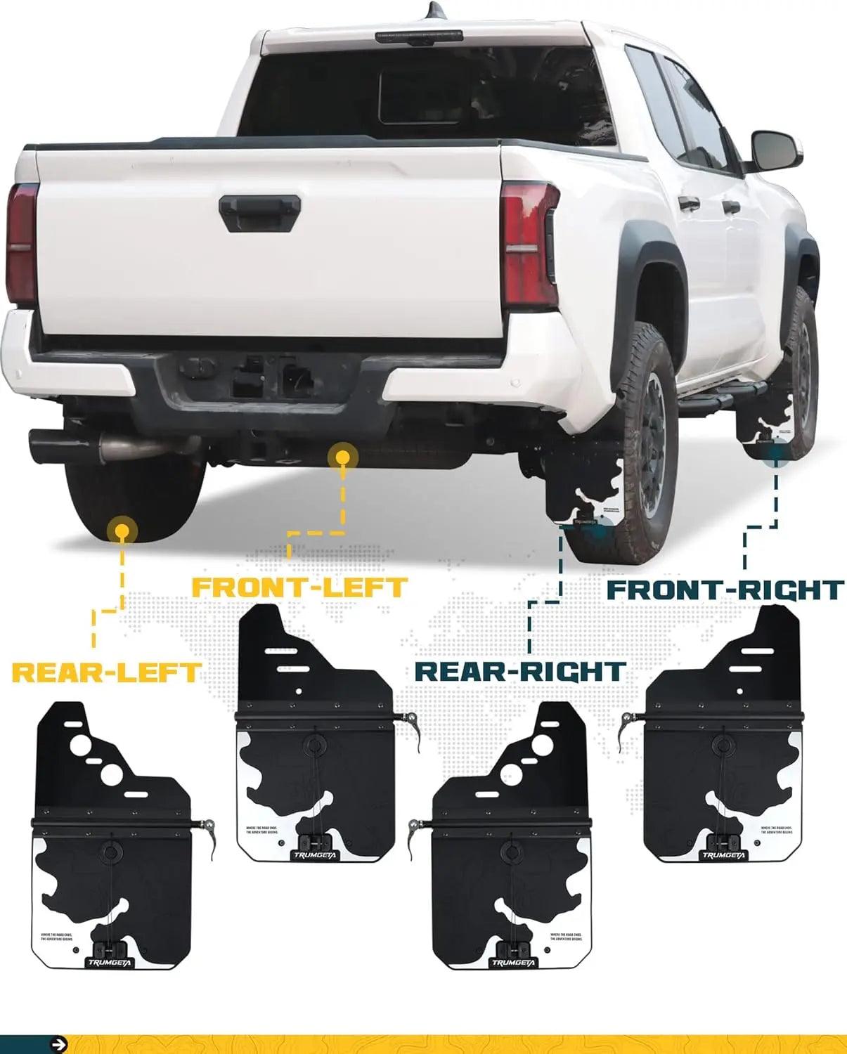 4PCS Silver Truck Mud Flaps for Toyota Tacoma 2024 2025-5