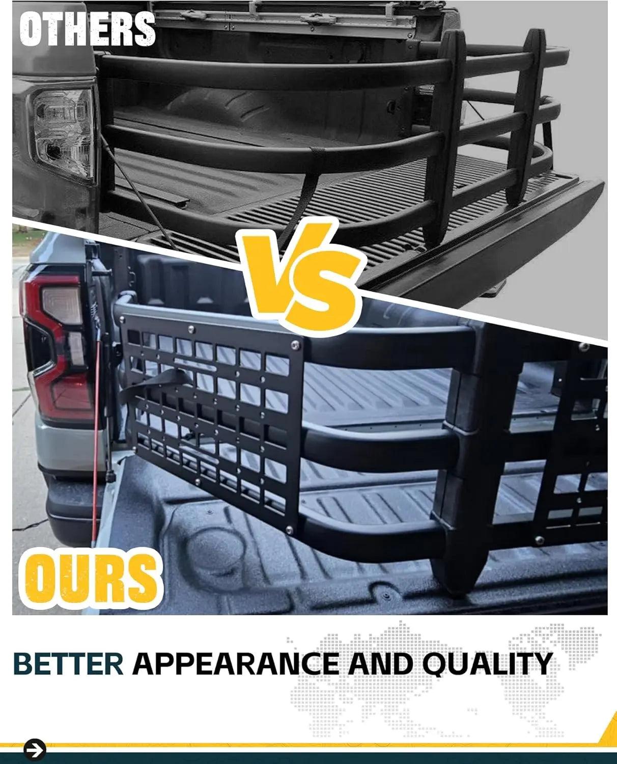 Truck Bed Extender for Ford Ranger 2011-2025 with Molle Panel and Flag Bracket-5