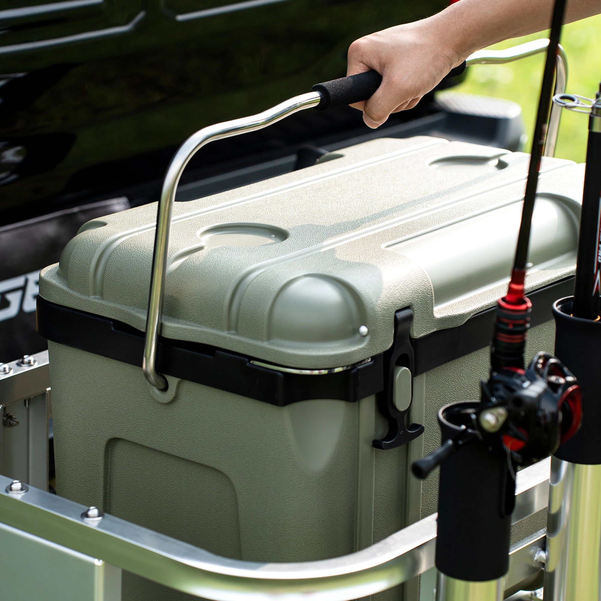 Universal Jet Ski Cooler Rack with Rod Holders-10