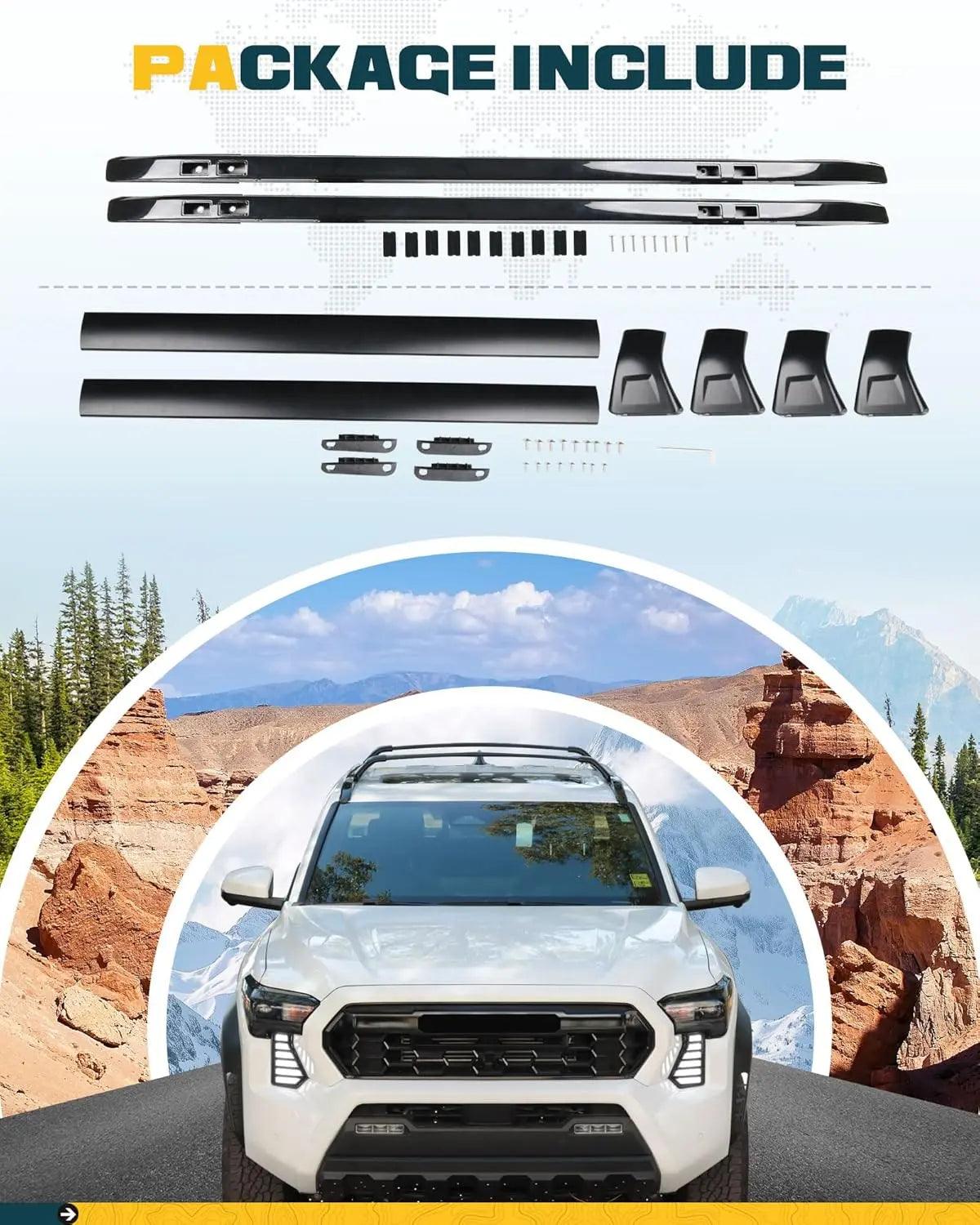 260 lbs Roof Rack Cross Bars Kit for 2024 2025 Toyota Tacoma Double Cab-6