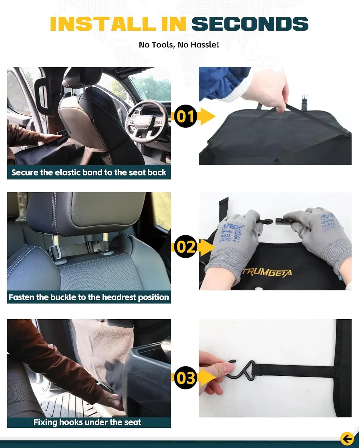 Universal Seat Back Protector with Storage Organizer-13