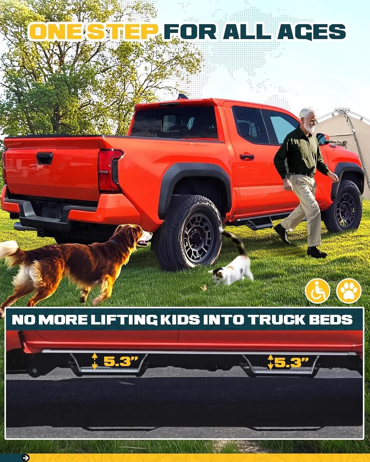 600 lbs Drop Down Running Boards for 2024 2025 Toyota Tacoma Double Cab & Hybrid-6