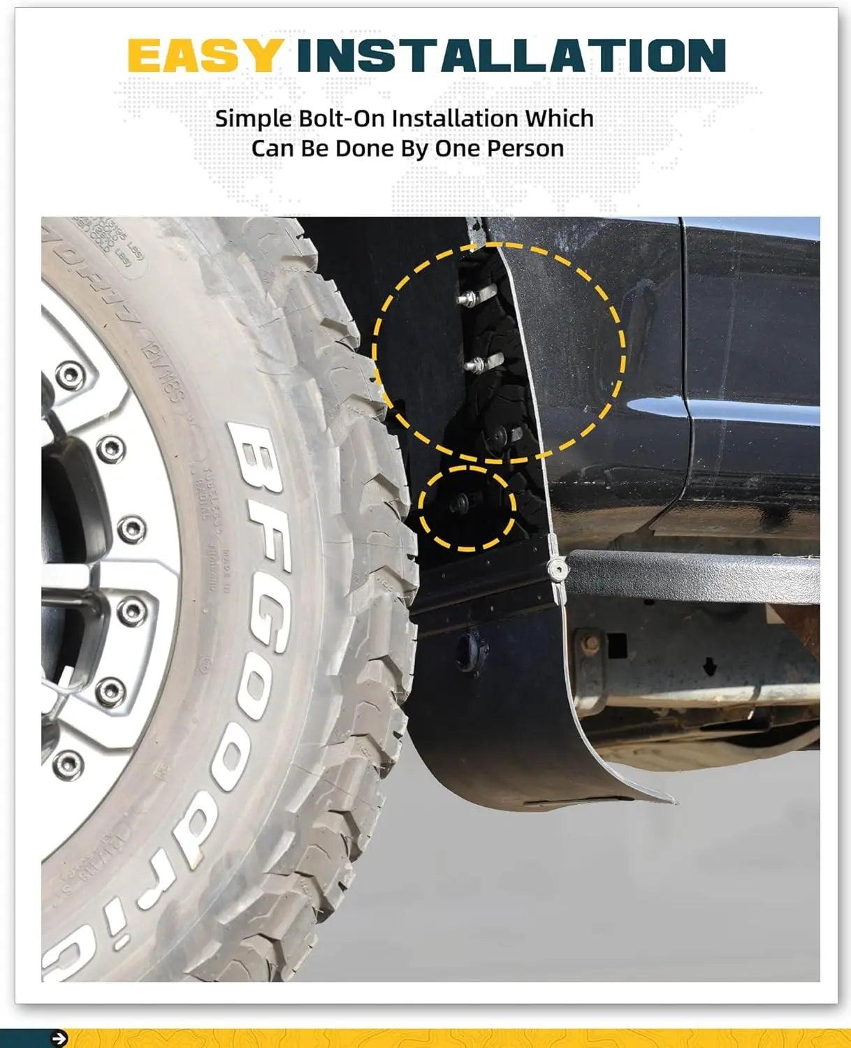 4PCS Silver Truck Mud Flaps Splash Guards for Toyota Tacoma 2016-2023-6