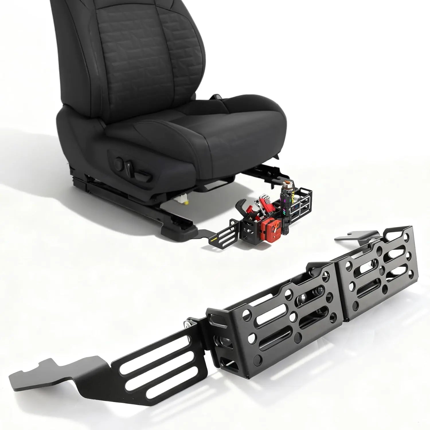 Truck Seat Brackets Storage Basket Molle Panel Organizer Fit for 4th Gen Toyota Tacoma 2024-2026 Tactical Gear Mounting System Quick Installation-1