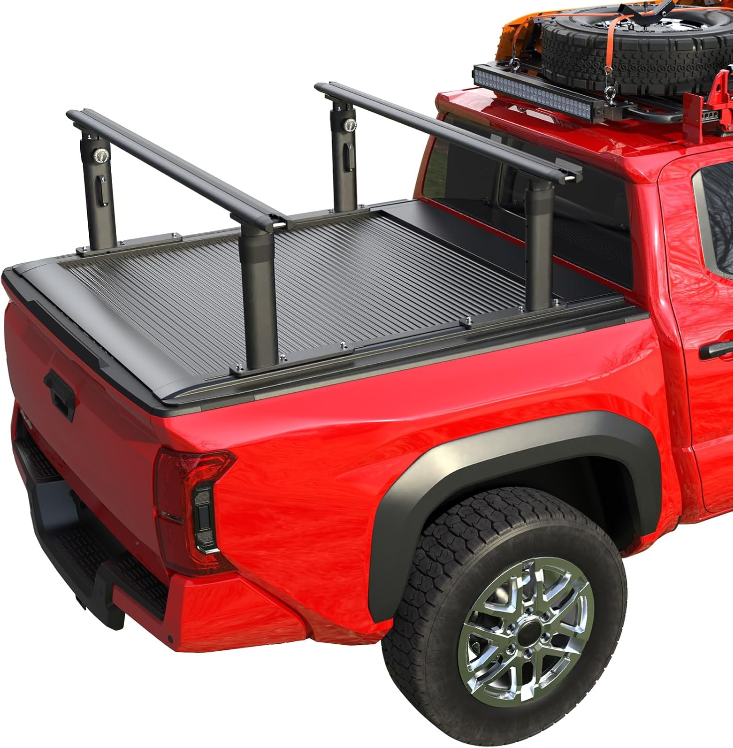 TRUMGETA Adjustable Truck Bed Rack Compatible with Tonneau Cover w/T-Slot Rails for Tacoma, Gladiator, Frontier, Colorado, Ranger