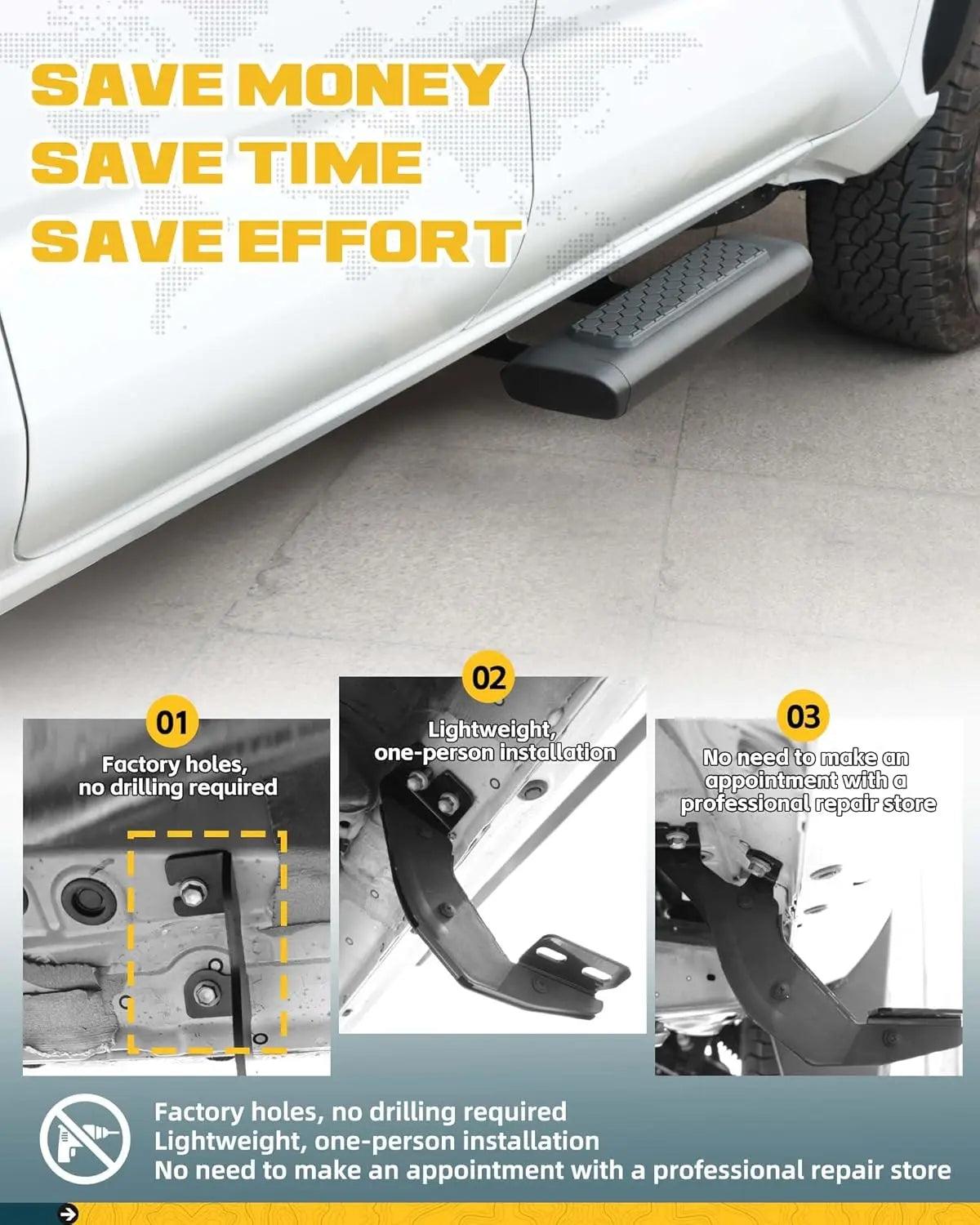 2PCS Upgrade EZ Side Steps for Toyota Tacoma 2024 2025+ Double Cab/Xtra Cab-7