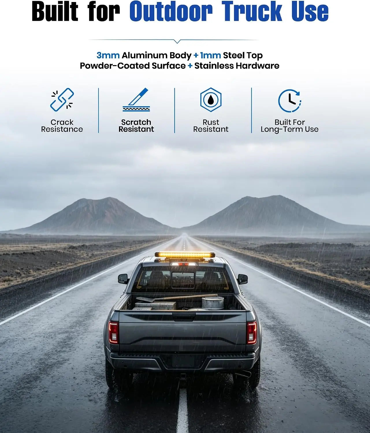 Trumgeta Drill-Free Cab Light Bar & Antenna Mount for Ford F-150 2015+ & Super Duty 2017+