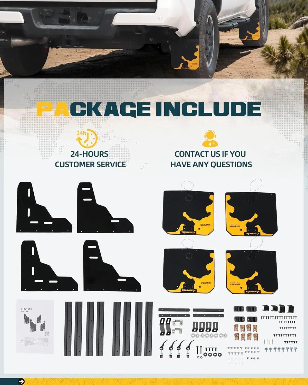 4PCS Adjustable Truck Mud Flaps for 2018-2025 Jeep Wrangler JL-7