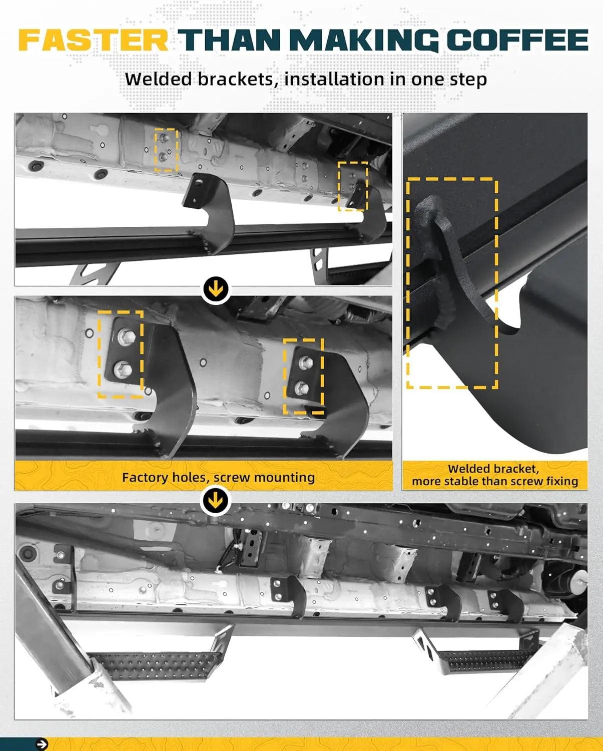 600 lbs Drop Down Running Boards for 2024 2025 Toyota Tacoma Double Cab & Hybrid-7
