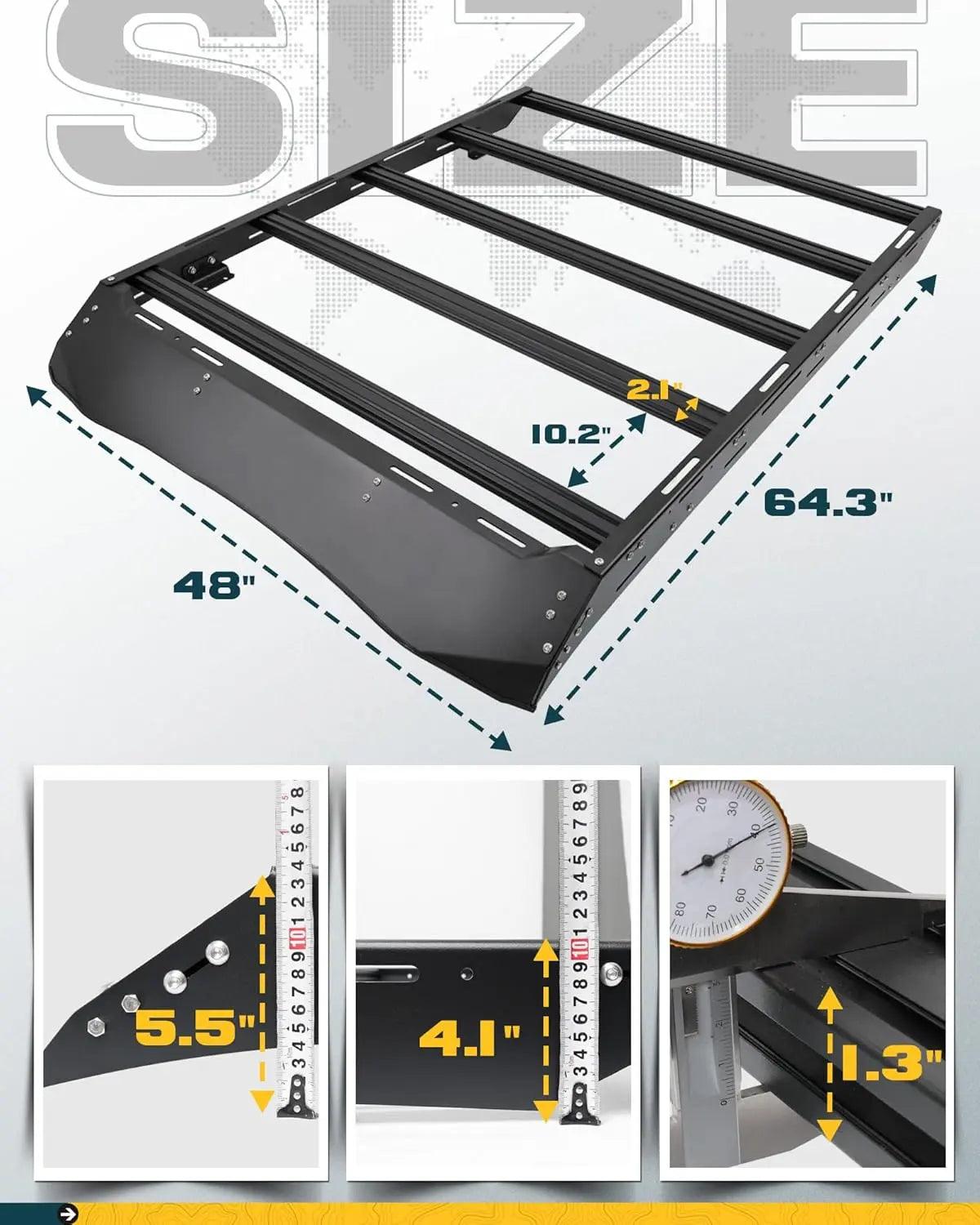 1000 lbs Roof Rack for 2024 2025 Toyota Tacoma Double Cab-7