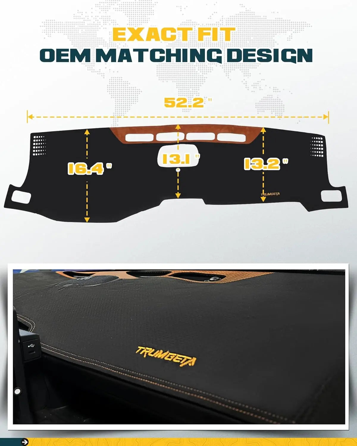 Dashboard Cover Mat Fit for 2024 2025 2026 Tacoma Accessories Dash Cover Upgrade Suede Non-Slip Dash Mat Sunshade Glare UV Rays Protector-7