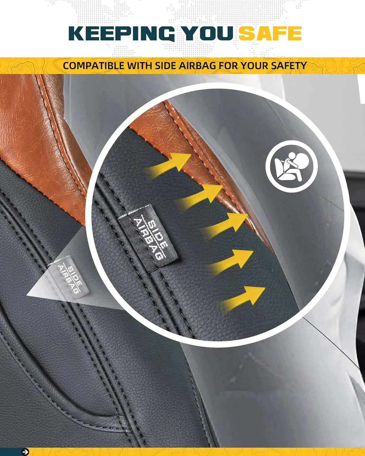 【Presale】Leather Seat Covers for Toyota Tacoma 2024 2025 Double Cab Crew Cab (5 Seats)-7