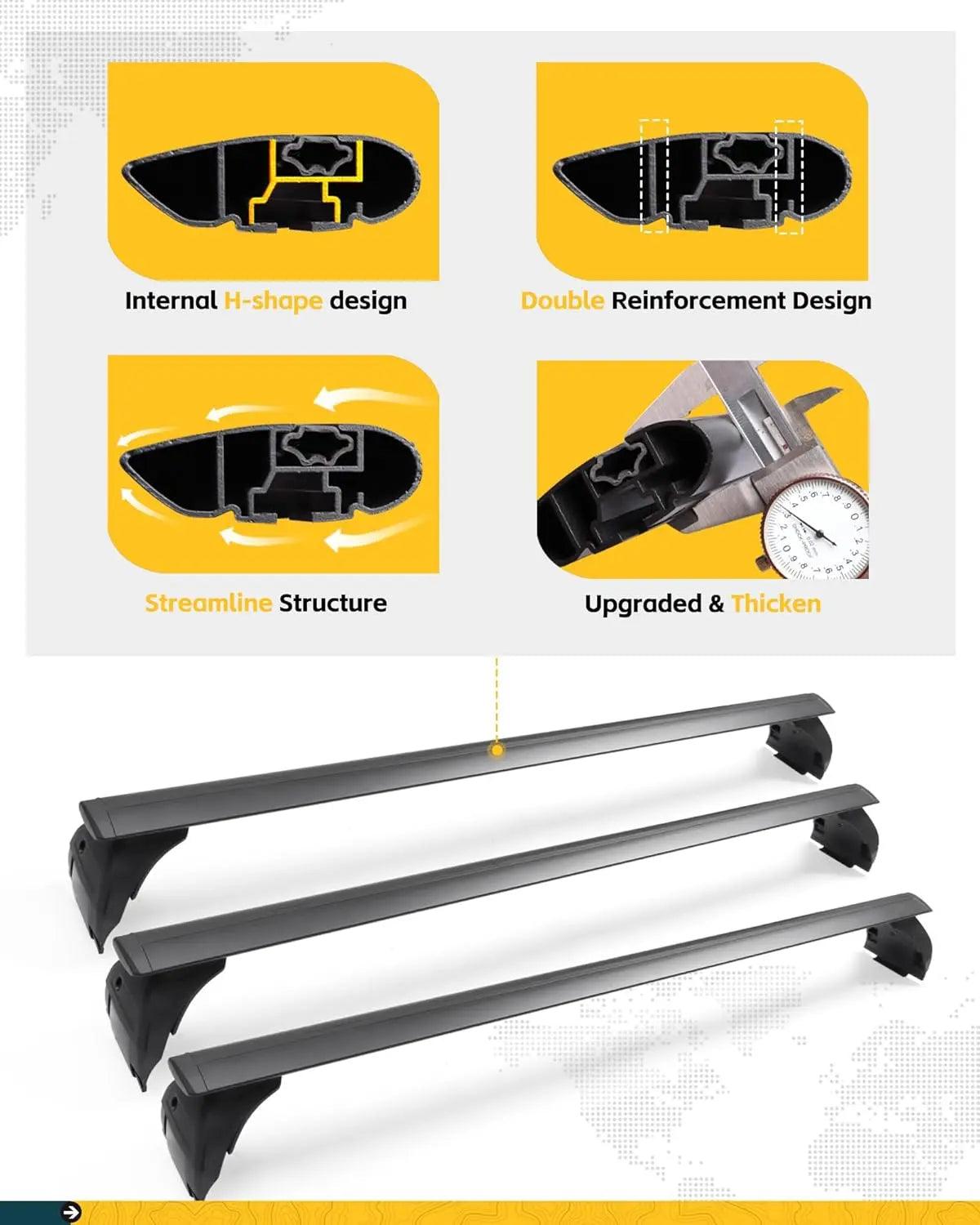 3X Cross Bars Set for Jeep Wrangler Gladiator-7