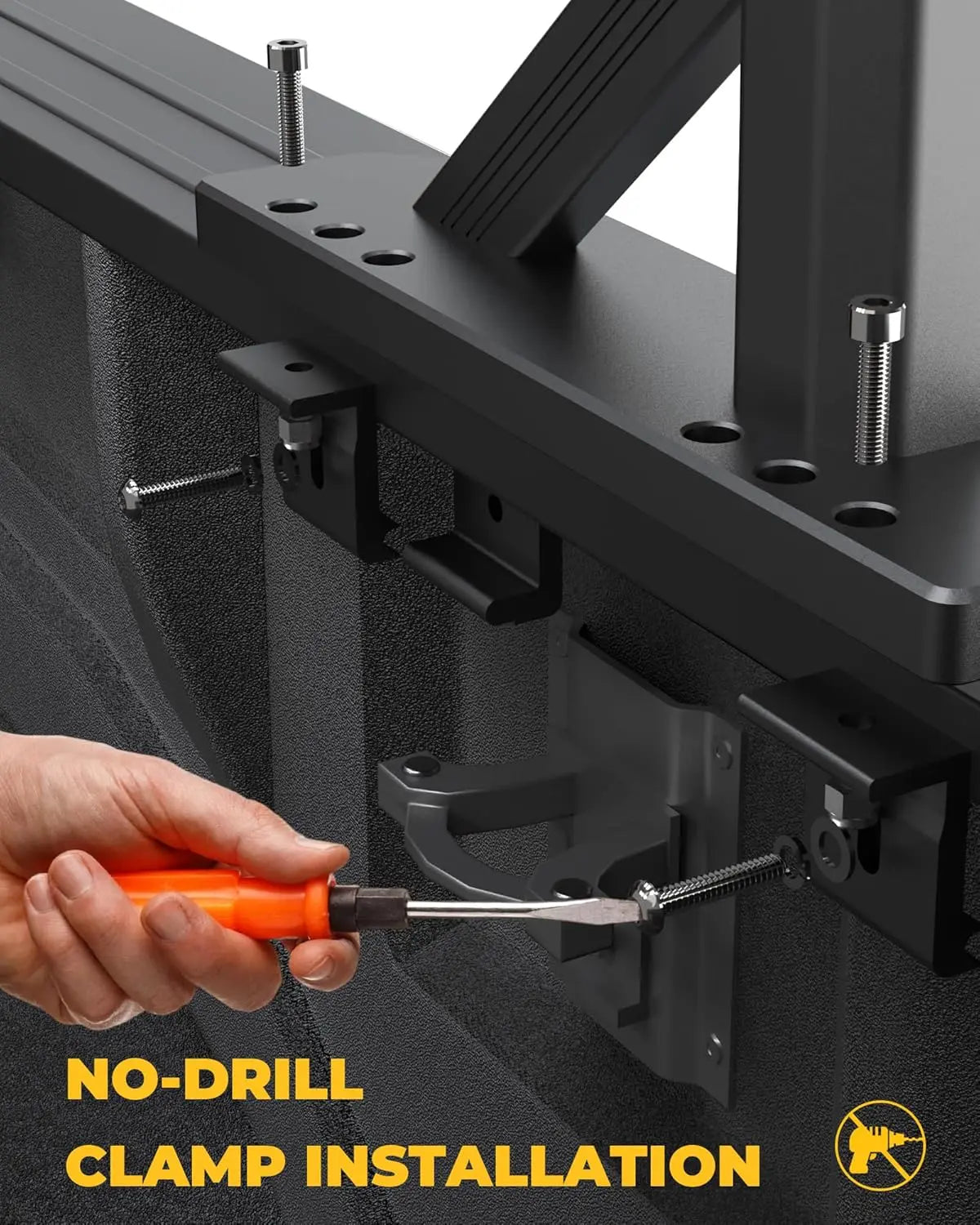 Adjustable Aluminum Truck Ladder Rack with Side Bar Fit for F150 Silverado Ram Sierra-8