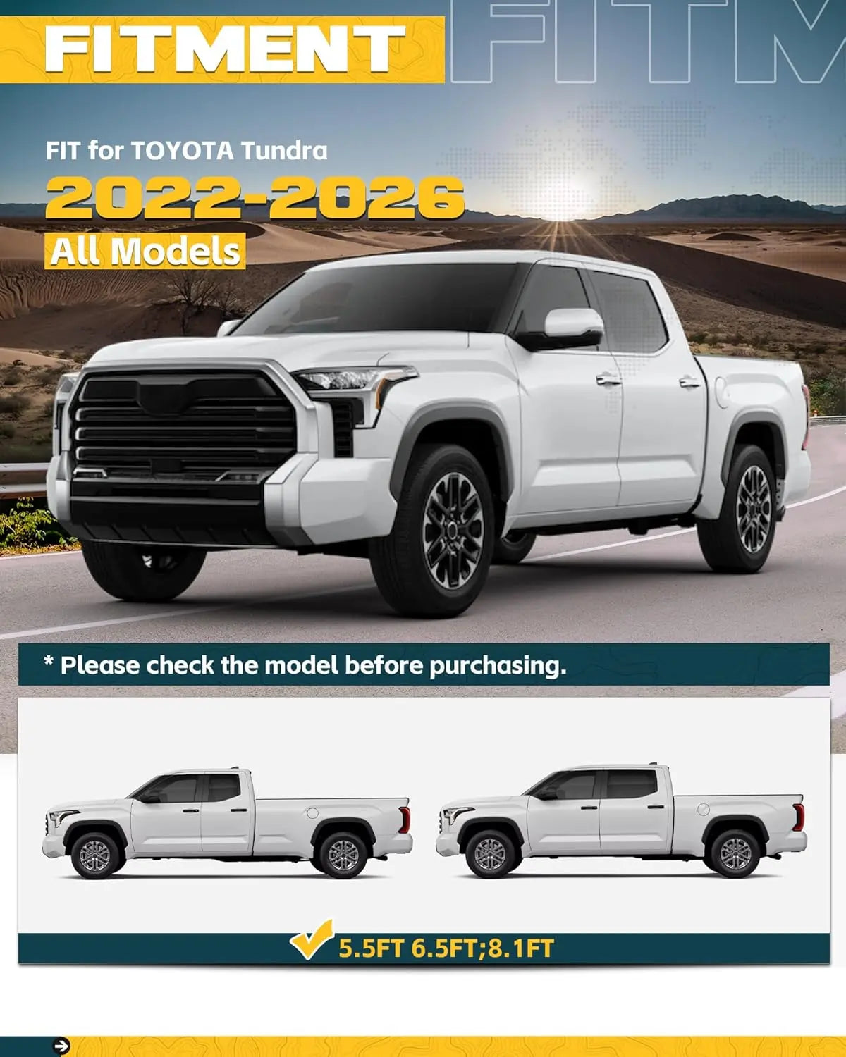 Front Bed MOLLE Panel Fit for 5.5 Feet Toyota Tundra 2022-2025 2026 Truck Storage Organizer System-3