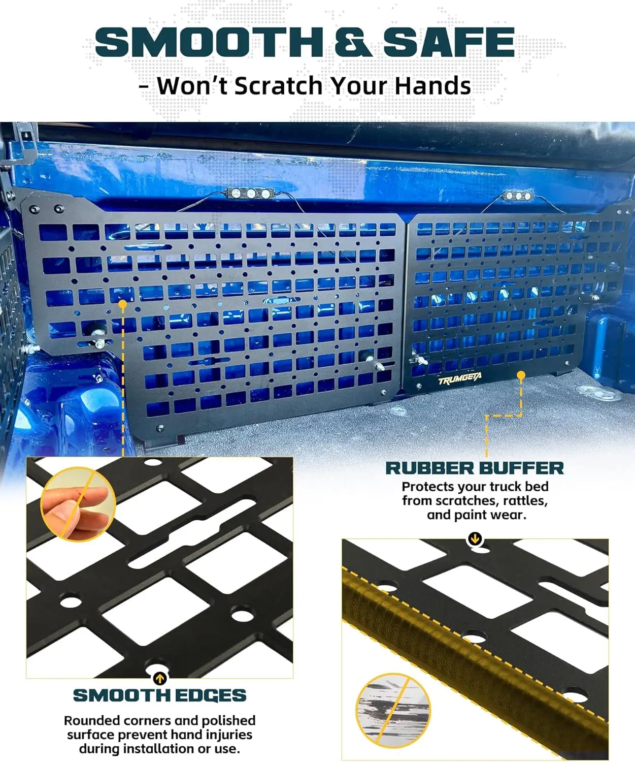 Front Bed MOLLE Panel Fit for 5.5 Feet Toyota Tacoma 2016-2023 2023+ Truck Storage Organizer System-5