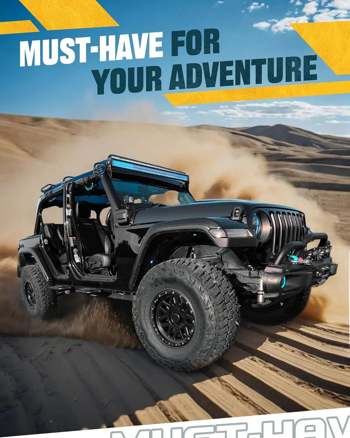 4PCS EZ Side Steps for 2018-2025 Jeep Wrangler JL (NOT for Rock Rails)-8
