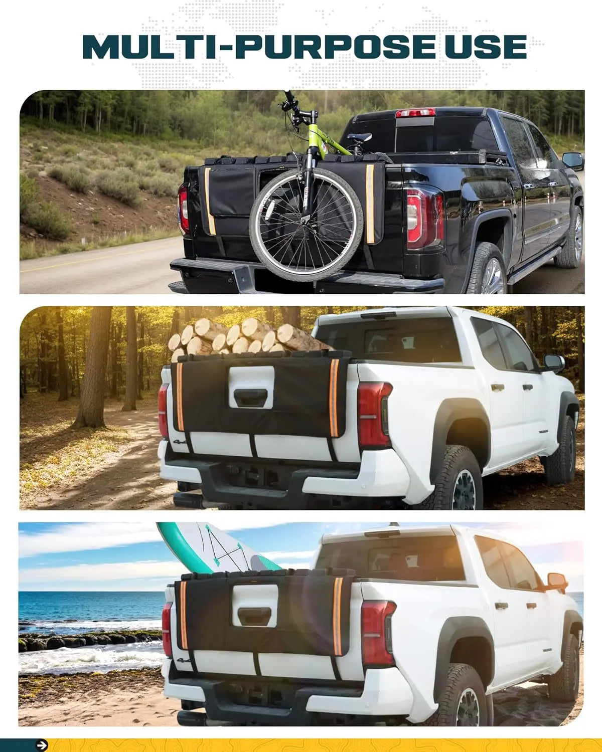 62" Heavy-Duty Truck Tailgate Bike Pad for Mountain Bikes, BMX, Ebikes & More - TRUMGETA